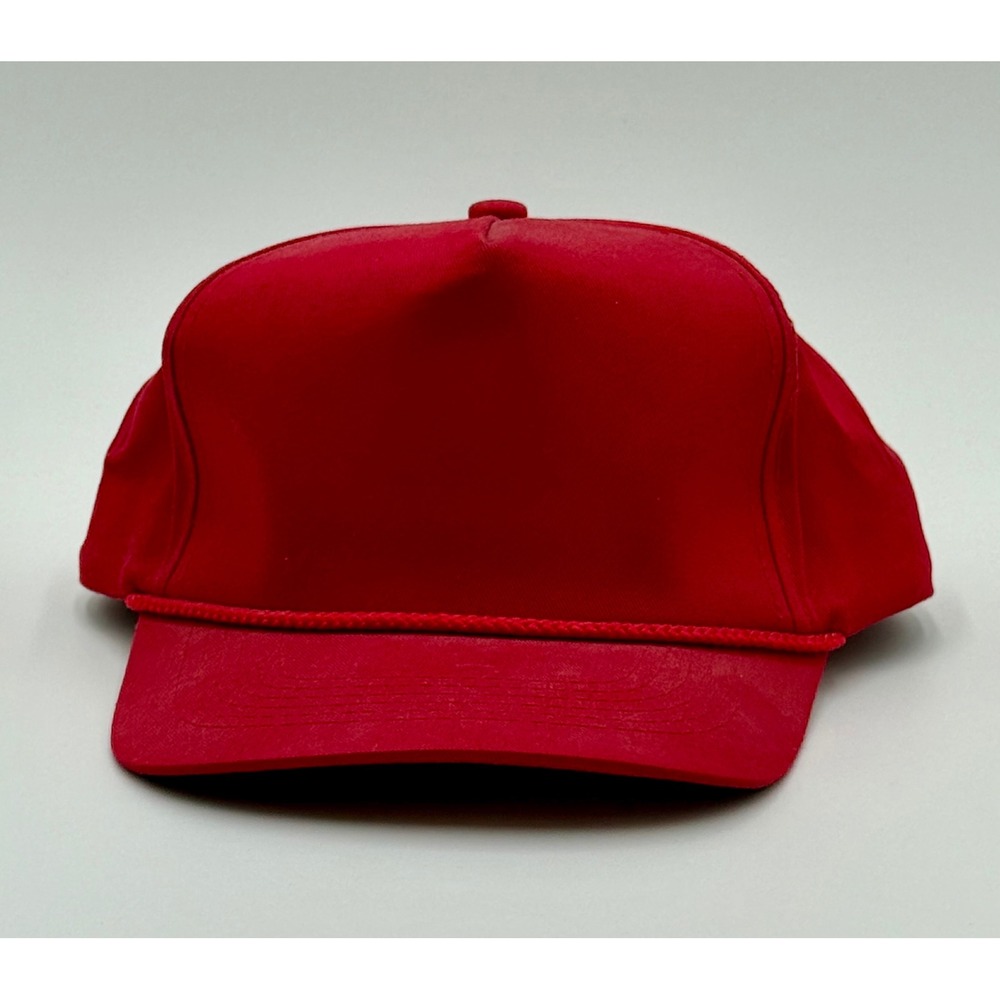 Sportsman Red Rope Snapback Hat Vintage Y2K Blank 100% Cotton Cap OSFA Mens